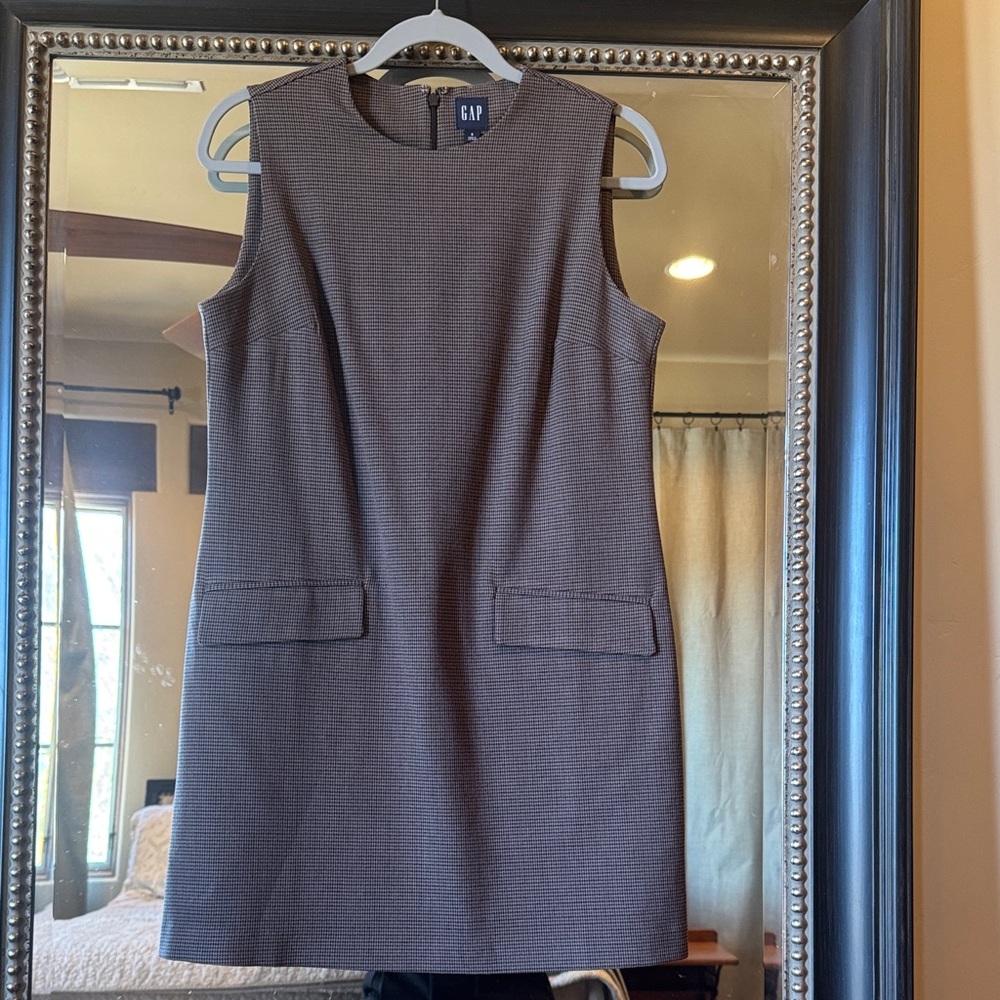 GAP Women's Classic brown check Mini Dress NEW S